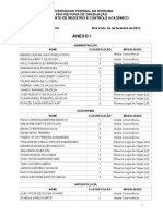 Edital 001 - 1 Lista de Espera Do Processo Seletivo Enem - Sisu - 2016 - Anexo I