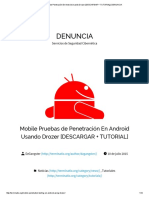 Mobile Pruebas de Penetración en Android Usando Drozer (DESCARGAR + TUTORIAL) - DENUNCIA