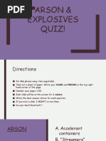 Arson Explosives Quiz