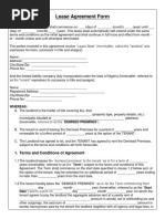 Sample Lease Agreement Form Between State and Company