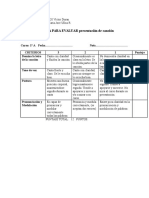 Rubrica para Evaluar Cancion