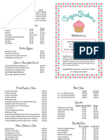 Sugarbakers Menu