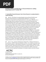 Forming An Opinion and Reporting On Financial Statements: Auditing Interpretations of AU-C Section 700