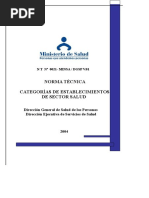 Categorías de Establecimientos de Sector Salud