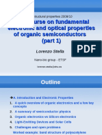 Mini-Course On Fundamental Electronic and Optical Properties of Organic Semiconductors-Part1