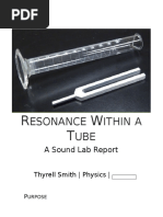 Resonace Within A Tube Lab