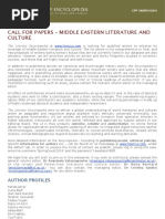 CFP - Middle Eastern Literature and Culture