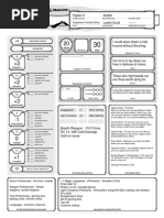 Frosty Character Sheet