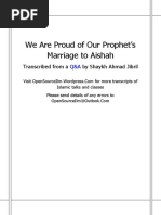 We Are Proud of Our Prophet's Marriage To Aishah by Shaykh Ahmad Jibril PDF