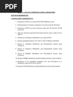 Ec 4112: Analog Communication Laboratory List of Experiments: Compulsory Experiments