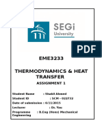 EME3233 Thermodynamics & Heat Transfer: Assignment 1