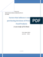 Factors That Influence Consumer Purchasing Decisions of Private Label Food Products