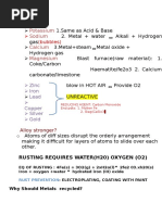 Metals N Level Notes Chemistry