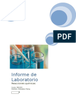 Informe de Laboratorio: Reacciones Químicas