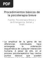 Procedimientos Básicos de La Psicoterapia Breve de Bellak