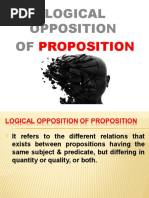 Logical Opposition OF: Proposition