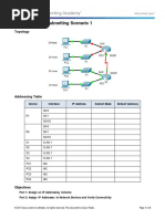 8.1.4.7 Packet Tracer - Subnetting Scenario 1