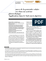 Performances de La Poursuite Solaire A Deux Axes Dans Un Systeme Photovoltaique Application Dans Le Sud-Ouest Algerien