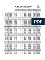 Trent West Bank - Exam Schedule: Central Central