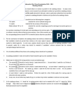 S5 Mathematics First Term Examination 2010 Marking Scheme