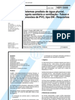 NBR 05688 - 1999 - Sistemas Prediais de Agua Pluvial Esgoto Sanitario e Ventilacao - Tubos e Conexoes de