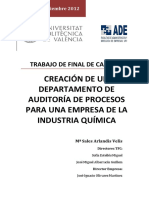 Creación de Un Departamento de Auditoría de Procesos para Una Empresa de La Industria Química PDF