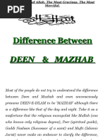 Difference Between Deen and Mazhab