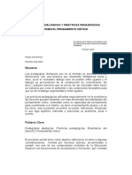 Pedagogias Dialógicas y Practicas Pedagógicas Que Promocionen El Pensamiento Critico