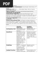 Unit Plan Lesson Plan