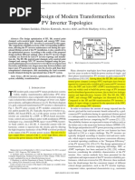 Optimal Design of Modern Transformerless PV Inverter Topologies