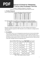 Transshipment LP Model For Minimizing The Utility Cost in A Heat Exchanger Network