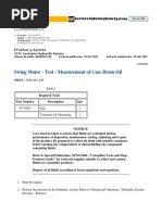 Swing Motor - Test - Measurement of Case Drain Oil