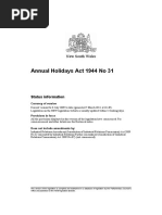 Annual Holidays Act 1944