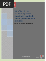 IBPS Clerk & PO Preliminary Exam Quantitative Attitude Ebook Questions With Explained