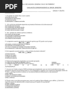 Examen Bloque 1 Ciencias 3, ENFASIS EN QUIMICA