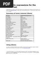 Idiomatic Expressions For The IELTS Test