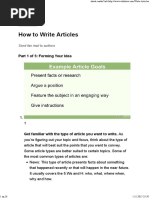 How To Write Articles