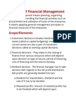 Meaning of Financial Management: Scope/Elements