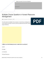 Multiple Choice Question in Human Resource Management