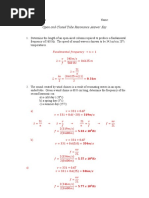 Open and Closed Tube Resonance Answer Key