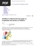 Modificar La Información Que Se Muestra en Propiedades Del Sistema PDF