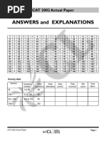 Answers and Explanations: CAT 2002 Actual Paper