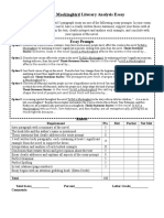 To Kill A Mockingbird Literary Analysis Essay Prompt and Rubric 1