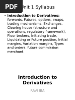 Introduction To Derivatives