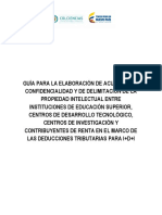 COLCIENCIAS - Guía Elaboración Acuerdos Confidencialidad / Delimitación Propiedad Intelectual