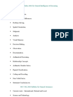 SSC CGL Syllabus 2016 For General Intelligence & Reasoning