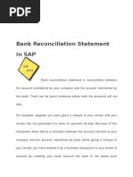 Bank Reconciliation Statement in SAP