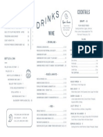 The Darling Brunch Cocktail Menu