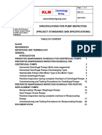 Project Standards and Specifications Inspection of Pumps