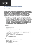 An Introduction To Parallel Computing With MPI Computing Lab I